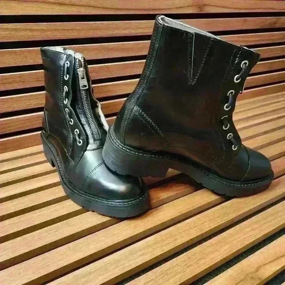 AllSaints Alaria Leather Combat Boots - Picture 5 of 11